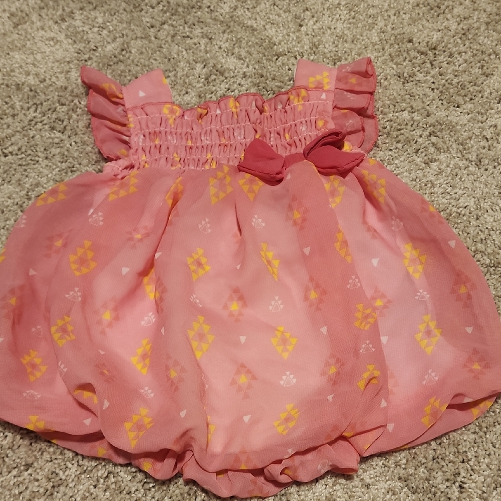 6/$35 Bon Bebe Pink and Yellow Romper